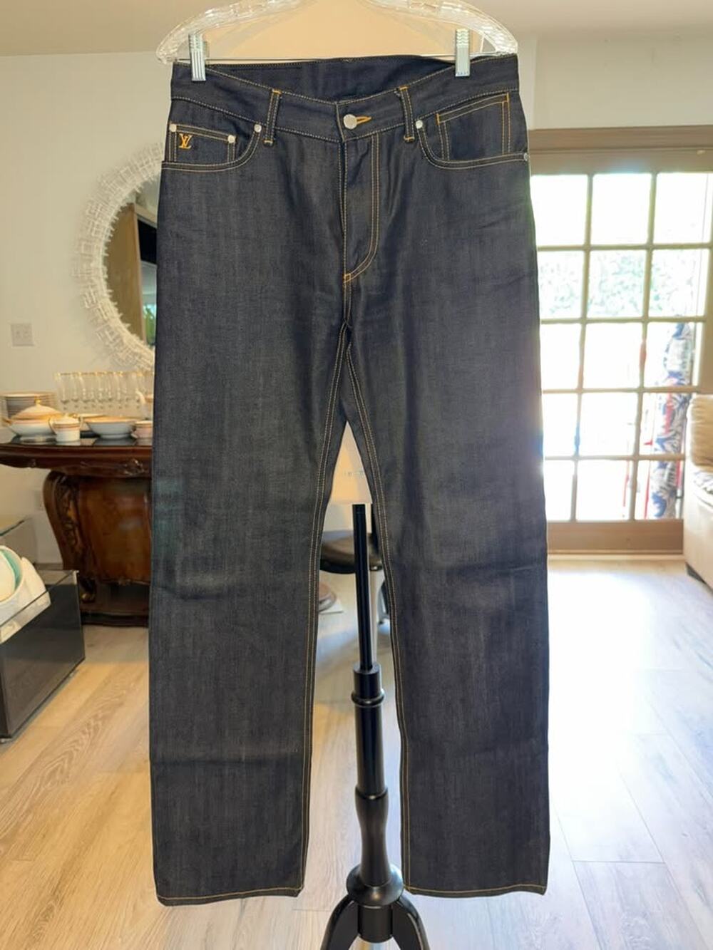 Louis Vuitton Men's Jeans EU 40 33.5" Waist Authentic NEW Dark Indigo Italy